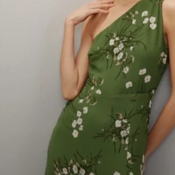 Reformation Green Floral One-Shoulder Maxi Dress - Picture 1 of 2